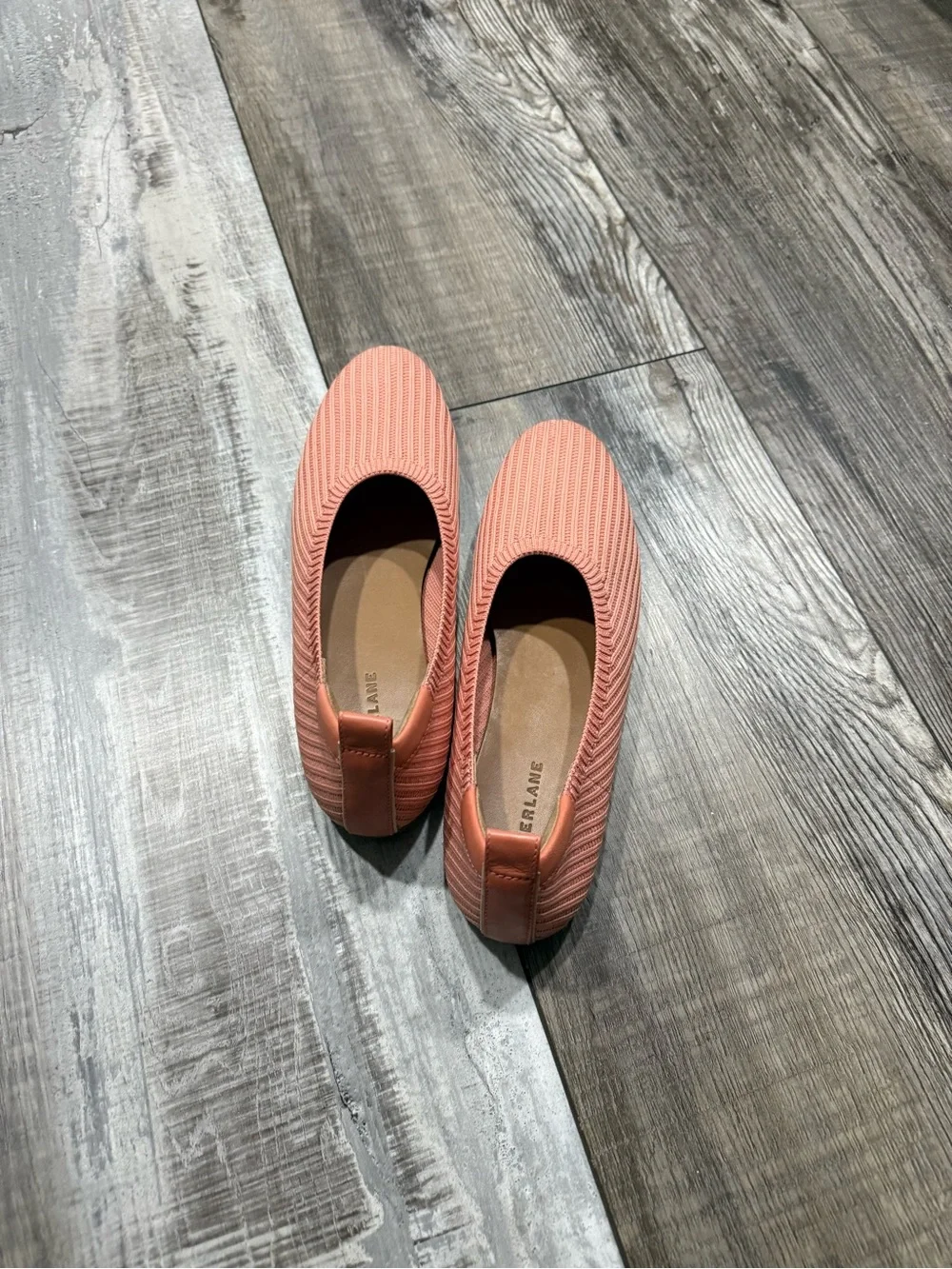 Everlane Peach Knit Slip-On Flats